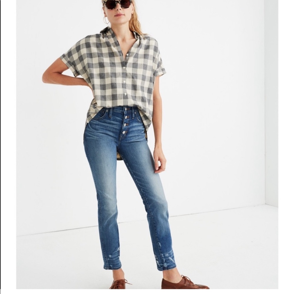 Madewell slim straight button fly jeans